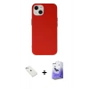 MARSİLYAN™- iPhone 14 Kılıf Ahenk Serisi - Siyah Bilvis 5in1 5D Magic Hayalet Cam Ekran Koruyucu + Diamond Kamera Lens - SABE