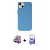 MARSİLYAN™- iPhone 14 Kılıf Ahenk Serisi - Siyah Bilvis 5in1 5D Magic Hayalet Cam Ekran Koruyucu + Raze Metal Kamera Lens - GS