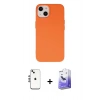 MARSİLYAN™- iPhone 14 Kılıf Ahenk Serisi - Siyah Bilvis 5in1 5D Magic Hayalet Cam Ekran Koruyucu + Shine Kamera Lens - GS