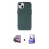 MARSİLYAN™- iPhone 14 Kılıf Ahenk Serisi - Siyah Bilvis 5in1 5D Magic Hayalet Cam Ekran Koruyucu + Raze Metal Kamera Lens - KI