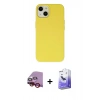 MARSİLYAN™- iPhone 14 Kılıf Ahenk Serisi - Siyah Bilvis 5in1 5D Magic Hayalet Cam Ekran Koruyucu + Raze Metal Kamera Lens - KI