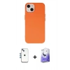 MARSİLYAN™- iPhone 14 Kılıf Ahenk Serisi - Siyah Bilvis 5in1 5D Magic Hayalet Cam Ekran Koruyucu + Shine Kamera Lens - MI