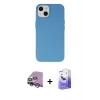 MARSİLYAN™- iPhone 14 Kılıf Ahenk Serisi - Siyah Bilvis 5in1 5D Magic Hayalet Cam Ekran Koruyucu + Raze Metal Kamera Lens - MR