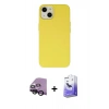 MARSİLYAN™- iPhone 14 Kılıf Ahenk Serisi - Siyah Bilvis 5in1 5D Magic Hayalet Cam Ekran Koruyucu + Raze Metal Kamera Lens - SH