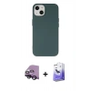 MARSİLYAN™- iPhone 14 Kılıf Ahenk Serisi - Siyah Bilvis 5in1 5D Magic Hayalet Cam Ekran Koruyucu + Raze Metal Kamera Lens - SH
