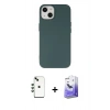 MARSİLYAN™- iPhone 14 Kılıf Ahenk Serisi - Siyah Bilvis 5in1 5D Magic Hayalet Cam Ekran Koruyucu + Shine Kamera Lens - YL