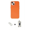 MARSİLYAN™- iPhone 14 Kılıf Ahenk Serisi - Siyah Bilvis Hayalet Cam Ekran Koruyucu + Diamond Kamera Lens - YL