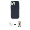 MARSİLYAN™- iPhone 14 Kılıf Ahenk Serisi - Siyah Bilvis Hayalet Cam Ekran Koruyucu + Diamond Kamera Lens - YL