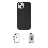 MARSİLYAN™- iPhone 14 Kılıf Ahenk Serisi - Siyah Bilvis Hayalet Cam Ekran Koruyucu + Shine Kamera Lens - GD