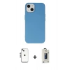 MARSİLYAN™- iPhone 14 Kılıf Ahenk Serisi - Siyah Bilvis Hayalet Cam Ekran Koruyucu + Shine Kamera Lens - GS