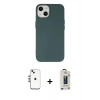 MARSİLYAN™- iPhone 14 Kılıf Ahenk Serisi - Siyah Bilvis Hayalet Cam Ekran Koruyucu + Shine Kamera Lens - GS