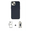 MARSİLYAN™- iPhone 14 Kılıf Ahenk Serisi - Siyah Bilvis Hayalet Cam Ekran Koruyucu + Shine Kamera Lens - GS
