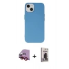 MARSİLYAN™- iPhone 14 Kılıf Ahenk Serisi - Siyah Bilvis Hayalet Cam Ekran Koruyucu + Raze Metal Kamera Lens - KI