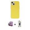MARSİLYAN™- iPhone 14 Kılıf Ahenk Serisi - Siyah Bilvis Hayalet Cam Ekran Koruyucu + Raze Metal Kamera Lens - KI