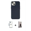 MARSİLYAN™- iPhone 14 Kılıf Ahenk Serisi - Siyah Bilvis Hayalet Cam Ekran Koruyucu + Shine Kamera Lens - MI
