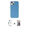 MARSİLYAN™- iPhone 14 Kılıf Ahenk Serisi - Siyah Bilvis Hayalet Cam Ekran Koruyucu + Shine Kamera Lens - MI