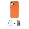 MARSİLYAN™- iPhone 14 Kılıf Ahenk Serisi - Siyah Bilvis Hayalet Cam Ekran Koruyucu + Shine Kamera Lens - MI