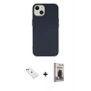 MARSİLYAN™- iPhone 14 Kılıf Ahenk Serisi - Siyah Bilvis Hayalet Cam Ekran Koruyucu + Diamond Kamera Lens - YL