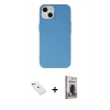 MARSİLYAN™- iPhone 14 Kılıf Ahenk Serisi - Siyah Bilvis Hayalet Cam Ekran Koruyucu + Diamond Kamera Lens - YL