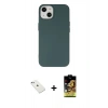 MARSİLYAN™- iPhone 14 Kılıf Ahenk Serisi - Siyah Buffer Cam Ekran Koruyucu + Diamond Kamera Lens - SABE