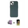 MARSİLYAN™- iPhone 14 Kılıf Ahenk Serisi - Siyah Buffer Cam Ekran Koruyucu + Raze Metal Kamera Lens - GS