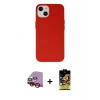 MARSİLYAN™- iPhone 14 Kılıf Ahenk Serisi - Siyah Buffer Cam Ekran Koruyucu + Raze Metal Kamera Lens - KI