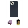 MARSİLYAN™- iPhone 14 Kılıf Ahenk Serisi - Siyah Buffer Cam Ekran Koruyucu + Raze Metal Kamera Lens - KI