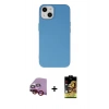 MARSİLYAN™- iPhone 14 Kılıf Ahenk Serisi - Siyah Buffer Cam Ekran Koruyucu + Raze Metal Kamera Lens - KI