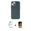 MARSİLYAN™- iPhone 14 Kılıf Ahenk Serisi - Siyah Buffer Cam Ekran Koruyucu + Shine Kamera Lens - GD