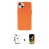 MARSİLYAN™- iPhone 14 Kılıf Ahenk Serisi - Siyah Buffer Cam Ekran Koruyucu + Shine Kamera Lens - KI