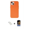 MARSİLYAN™- iPhone 14 Kılıf Ahenk Serisi - Siyah Buffer Hayalet Cam Ekran Koruyucu + Diamond Kamera Lens - SABE