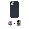 MARSİLYAN™- iPhone 14 Kılıf Ahenk Serisi - Siyah Buffer Hayalet Cam Ekran Koruyucu + Raze Metal Kamera Lens - GS