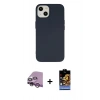 MARSİLYAN™- iPhone 14 Kılıf Ahenk Serisi - Siyah Buffer Hayalet Cam Ekran Koruyucu + Raze Metal Kamera Lens - MR
