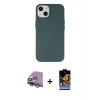 MARSİLYAN™- iPhone 14 Kılıf Ahenk Serisi - Siyah Buffer Hayalet Cam Ekran Koruyucu + Raze Metal Kamera Lens - GS