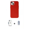 MARSİLYAN™- iPhone 14 Kılıf Ahenk Serisi - Siyah Joko Magic 5D Cam + Mavi Shine Kamera Lens