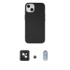 MARSİLYAN™- iPhone 14 Kılıf Ahenk Serisi - Siyah Joko Magic 5D Cam + PVD Metal Kamera Lens - PE