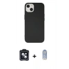 MARSİLYAN™- iPhone 14 Kılıf Ahenk Serisi - Siyah Joko Magic 5D Cam + PVD Metal Kamera Lens - SH