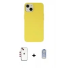 MARSİLYAN™- iPhone 14 Kılıf Ahenk Serisi - Siyah Joko Magic 5D Cam + Shine Kamera Lens - KI