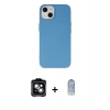 MARSİLYAN™- iPhone 14 Kılıf Ahenk Serisi - Siyah Joko Magic 5D Cam + PVD Metal Kamera Lens - YL
