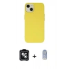 MARSİLYAN™- iPhone 14 Kılıf Ahenk Serisi - Siyah Joko Magic 5D Cam + PVD Metal Kamera Lens - YL
