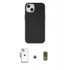 MARSİLYAN™- iPhone 14 Kılıf Ahenk Serisi - Siyah Joko Magic 5D Hayalet Cam + Shine Kamera Lens - GS