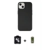 MARSİLYAN™- iPhone 14 Kılıf Ahenk Serisi - Siyah Joko Magic 5D Hayalet Cam + PVD Metal Kamera Lens - MI