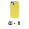 MARSİLYAN™- iPhone 14 Kılıf Ahenk Serisi - Siyah Joko Magic 5D Hayalet Cam + Mor Raze Metal Kamera Lens