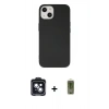 MARSİLYAN™- iPhone 14 Kılıf Ahenk Serisi - Siyah Joko Magic 5D Hayalet Cam + PVD Metal Kamera Lens - SH