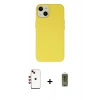 MARSİLYAN™- iPhone 14 Kılıf Ahenk Serisi - Siyah Joko Magic 5D Hayalet Cam + Shine Kamera Lens - KI