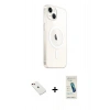 MARSİLYAN™- iPhone 14 Kılıf Ahenk Yansıma Prime - Şeffaf Pasifik Cam Ekran Koruyucu + Kırmızı Diamond Kamera Lens