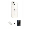 MARSİLYAN™- iPhone 14 Kılıf Ahenk Yansıma Prime - Siyah 3D Antistatik Hayalet Cam Ekran Koruyucu + Diamond Kamera Lens - PE