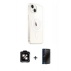 MARSİLYAN™- iPhone 14 Kılıf Ahenk Yansıma Prime - Siyah 3D Antistatik Hayalet Cam Ekran Koruyucu + PVD Metal Kamera Lens - TU