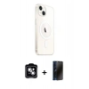 MARSİLYAN™- iPhone 14 Kılıf Ahenk Yansıma Prime - Siyah 3D Antistatik Hayalet Cam Ekran Koruyucu + PVD Metal Kamera Lens - GS