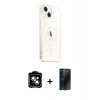 MARSİLYAN™- iPhone 14 Kılıf Ahenk Yansıma Prime - Siyah 3D Antistatik Hayalet Cam Ekran Koruyucu + PVD Metal Kamera Lens - MI